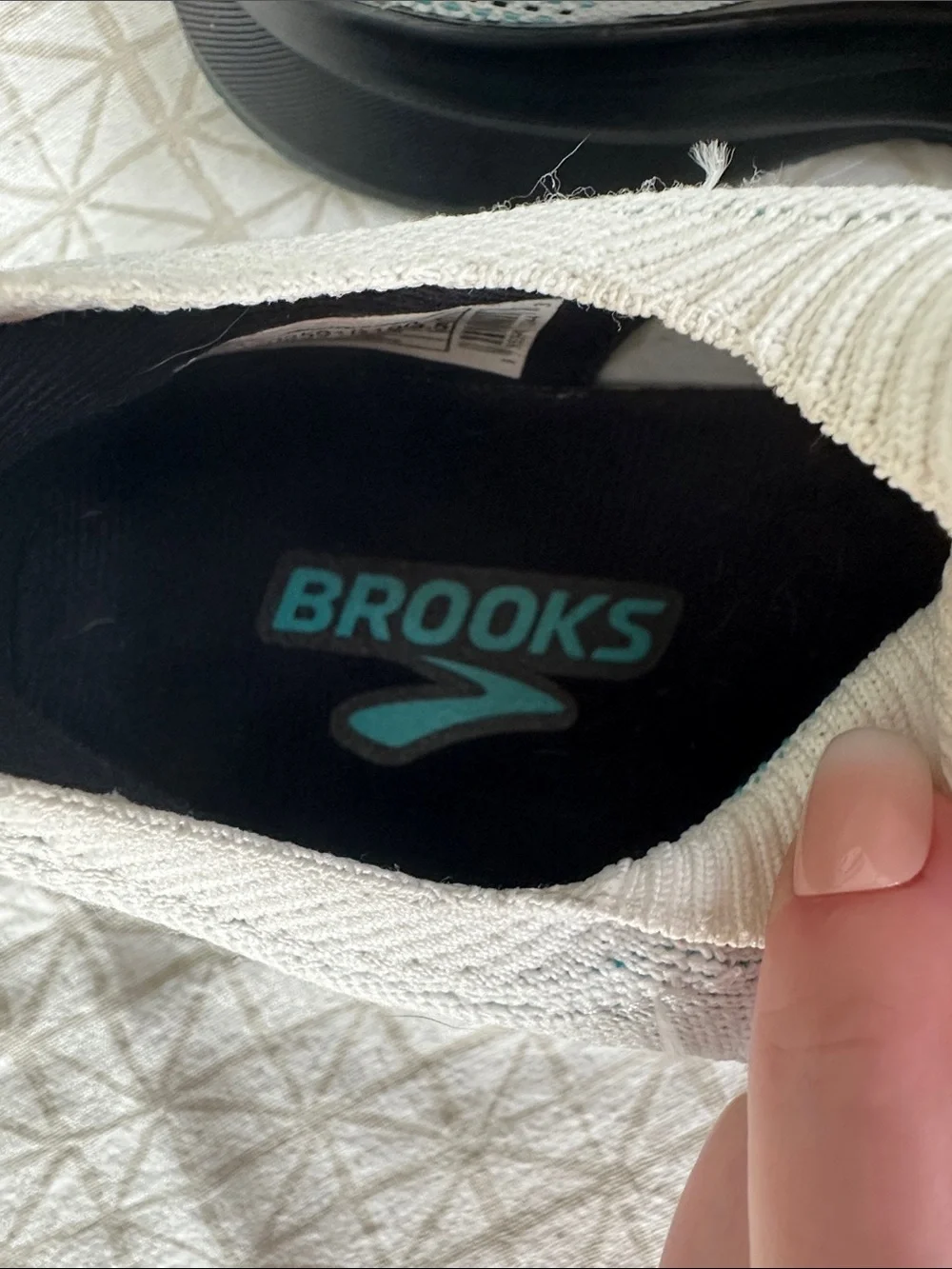 Women's Brooks Levitate 5 White Running Shoes with Yellow/Teal/Pink Accents